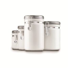 4 Pc. White Ceramic Clamp Top