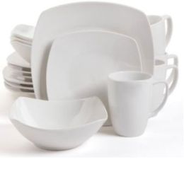 Gibson Home 16 Piece Zen Buffetware Dinnerware Set, White