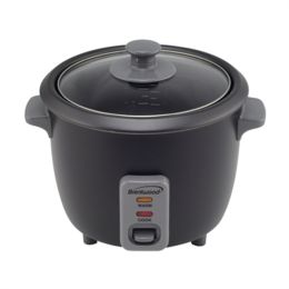 Brentwood TS-700BK 4-Cup Uncooked/8-Cup Cooked Rice Cooker and Food Steamer, Black
