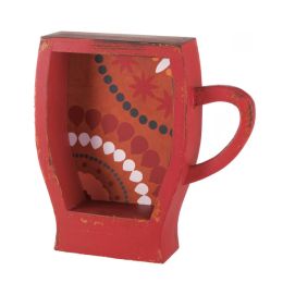 Accent Plus Distressed Red Coffee Cup Shelf