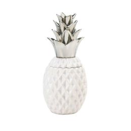 Accent Plus 12" Silver Topped Pineapple Jar