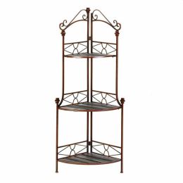 Accent Plus Rustic Corner Bakers Rack