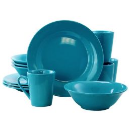 Gibson Home Carlton 12 Piece Dinnerware Set in Blue