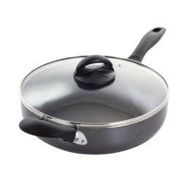 Oster Clairborne 10.25 Inch Aluminum Saut&eacute; Pan with Lid in Charcoal Grey