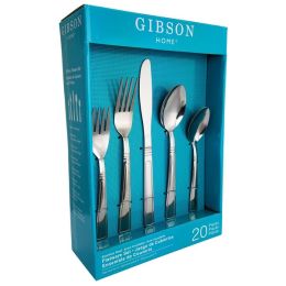 Gibson Home Creston 20-Piece Flatware Set with Tumble Finish