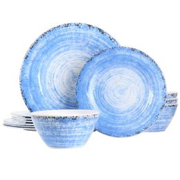 Elama Fran 12 Piece Melamine Dinnerware Set